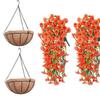 2/4Pcs UV-Resistant Artificial Flowers Morning Glory Eucalyptus Hanging Flower Plants Wedding Home Outdoor Garden Decoration