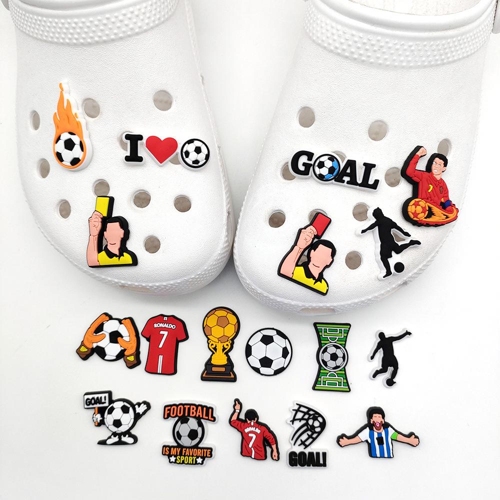 Football Crocs Charms - Soft PVC Shoe Decorations & Accessories