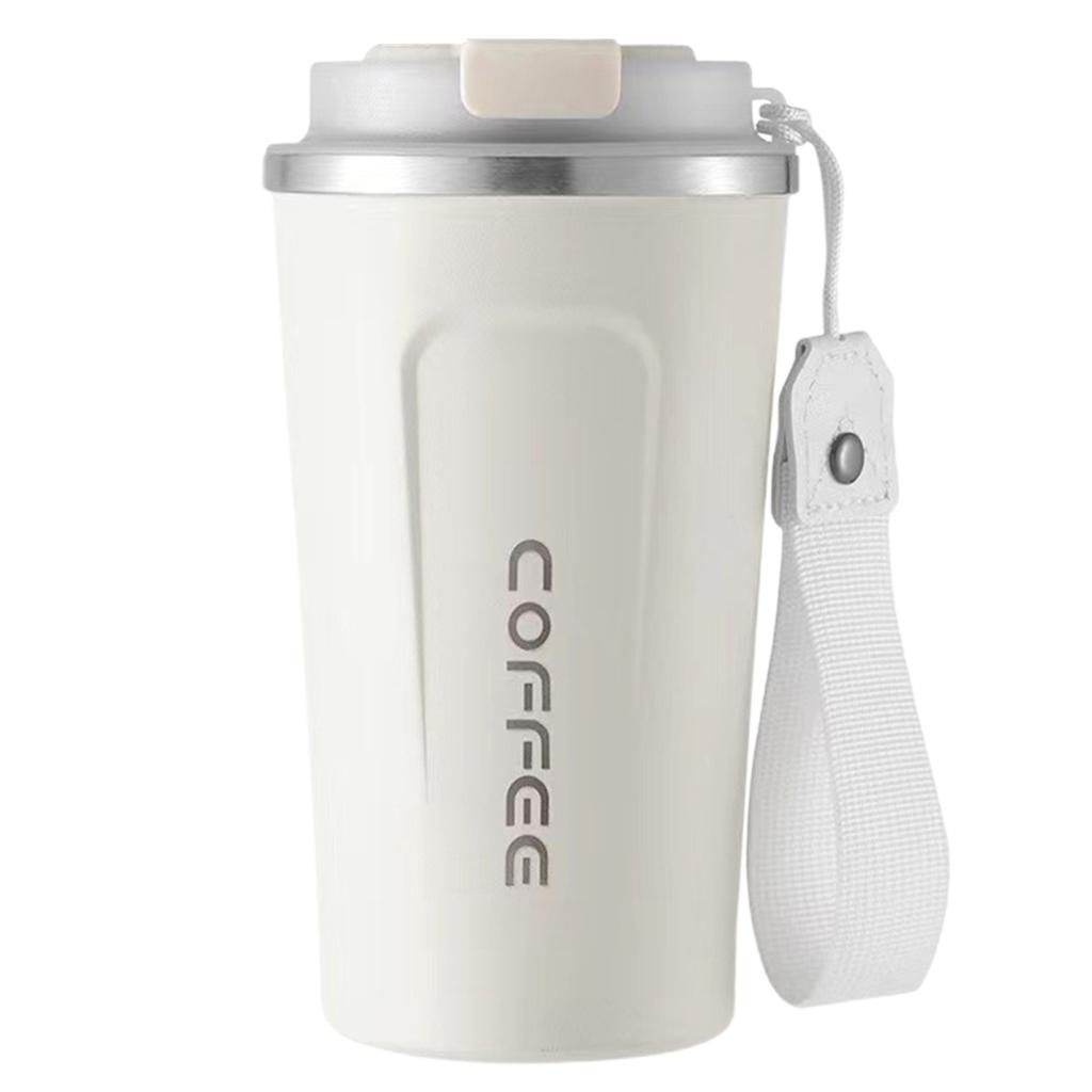 Yousheng 510ML resekaffemugg Spillsäker med tätningslock Isolerad Miljövänlig Lätt enhandsdrickande kopp i rostfritt stål