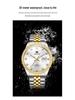 Olishi Men's Luminous Waterproof Quartz Watch with Diamond Bezel and Steel Band
