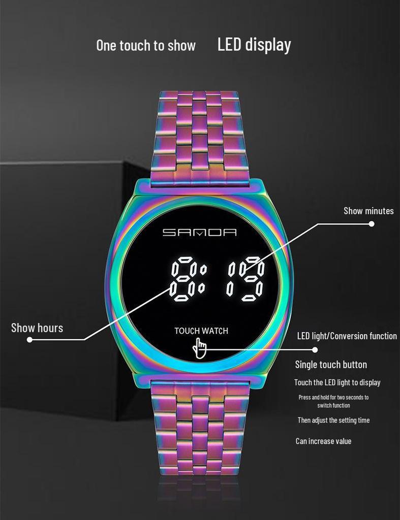 Sanda Unisex Digital Sport Watch: Simple, Stylish Single-Touch Design for Students