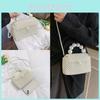 Shoulder Woven Pearl Bag Diagonal Square Handbag Mini Version Without Zipper