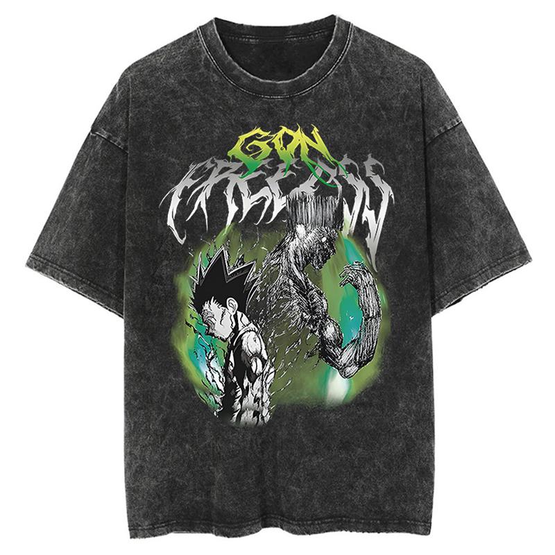 Graphic Vintage Acid Wash Cotton Tees for Men Women Casual Oversized TShirt Summer Workout Fitness Short Sleeve Tops Streetwear