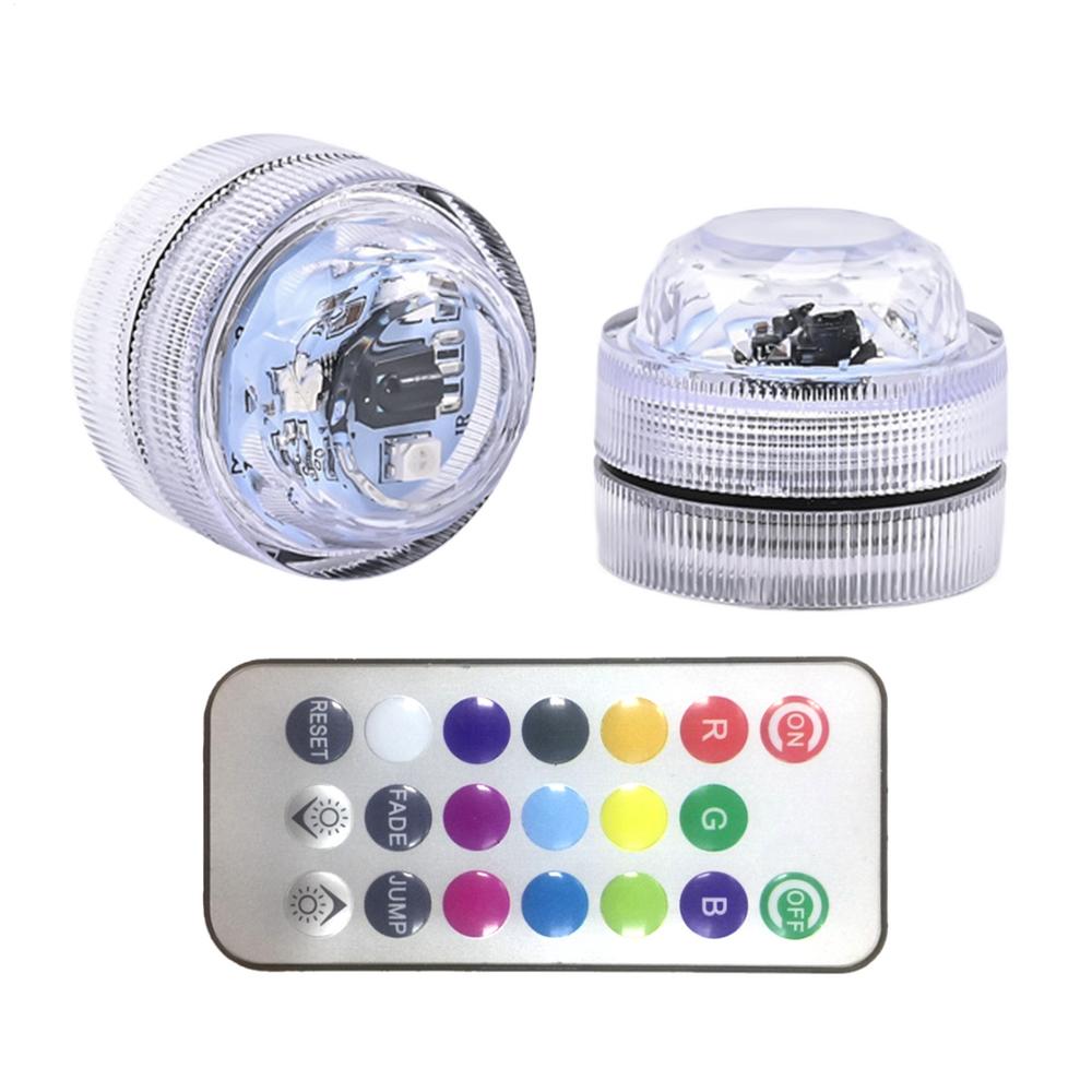 2/4pcs Remote Control Car LED Interior Ambient Light Colorful Adhesive Decoration for Auto Roof Foot Atmosphere Lamp