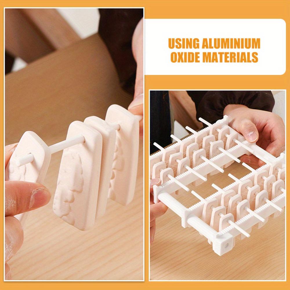 10ks Keramický vypalovací stojan s nastavitelnými závěsnými tyčemi - Kompaktní pecní nástroje pro DIY hlínu a šperky, Nenabité příslušenství pro výrobu keramiky