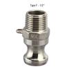 Camlock-Schnellkupplung, 1/2'' Edelstahl Camlock-Fittings Verbinder Cam- und Nut-Schlauchrohr-Fitting-Adapter, 3/4'' Cam-Lock-Typ