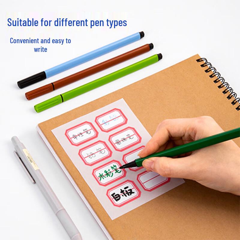 Deli Red Border Self-Adhesive Label Stickers