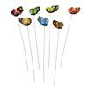 24 Stück 7 cm Künstliche Schmetterlinge Garten Dekorative Stäbe Set mit Metalldraht für Außen Innen Pflanzen Dekoration und Bastelprojekte