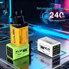 Mecha Style PD240W Fast Charger: 4-USB & 2-Type-C Ports, Compatible with Apple & Huawei Devices