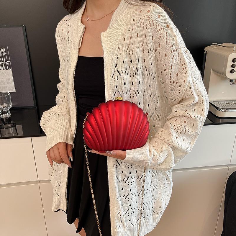 Fashion Personality Creative Acrylic Scallop Women's Dinner Bag New Exquisite and Cute One Shoulder Crossbody Bag