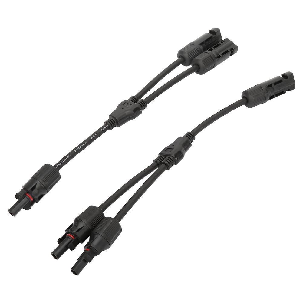 1 Pair Y Branch Connector Solar Panel Adapter Cable Splitter