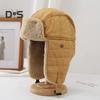Unisex Winter Hat Thickened Fleece Lined Ear Protection Windoroof Buckle Fasten Heat Retention Outdoor Skiing Skating Snowboarding Lei Feng Hat