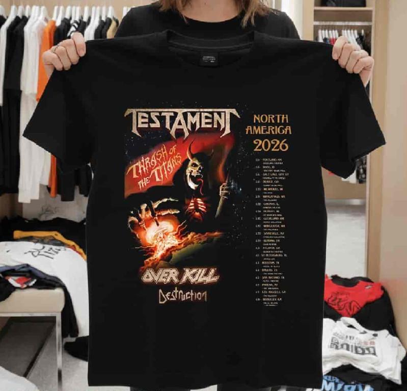 Testament Thrash Of The Titans North America Tour Dates 2026 TShirt Unisex T-Shirt L