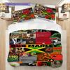 Vibrant Rasta Guitar Art Three-piece set (1 * duvet cover + 2 * pillowcase, without core) 2D Flat Christmas birthday gift Duvet cover and pillowcase