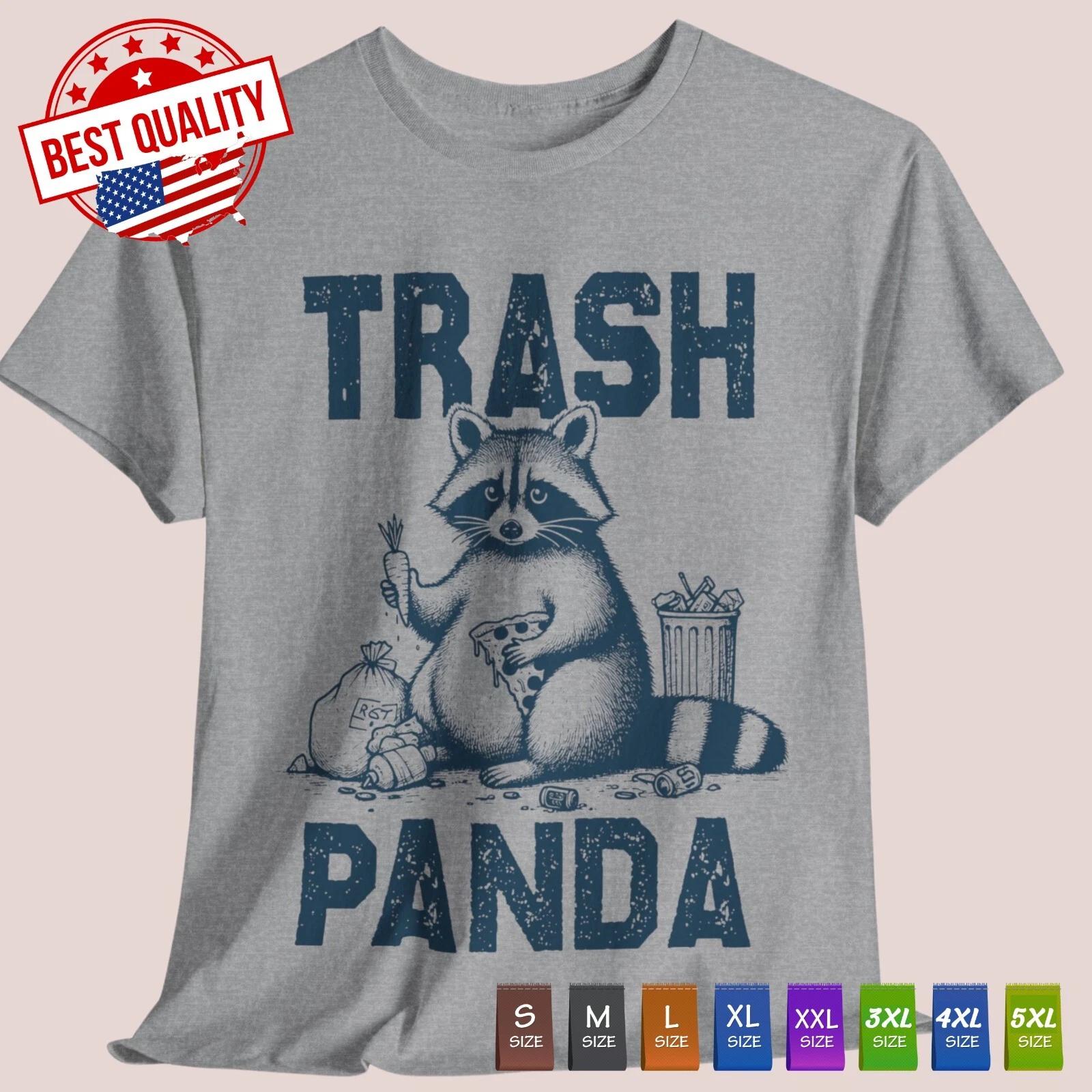 Trash Panda T Shirt Trendy Racoon Retro Funny Clothing Sarcastic Classic Tee 3XL