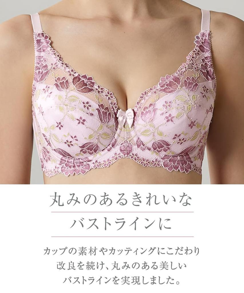Nissen Full Cup Bra with Japanese Lace Bordeaux J85 High-Back (Tulip Pattern) (Triumph) (n, FULLRE)
