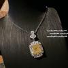 Cinderella Twilight Topaz Necklace, Rich Family Gold, 18K Gold Plated, Goose Yellow High Carbon Zircon Ice Flower Earrings