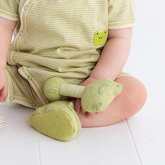 Pompkins BABY Organic Cotton Stick Rattle Made in Japan 100% [Frog Series] Y-1358