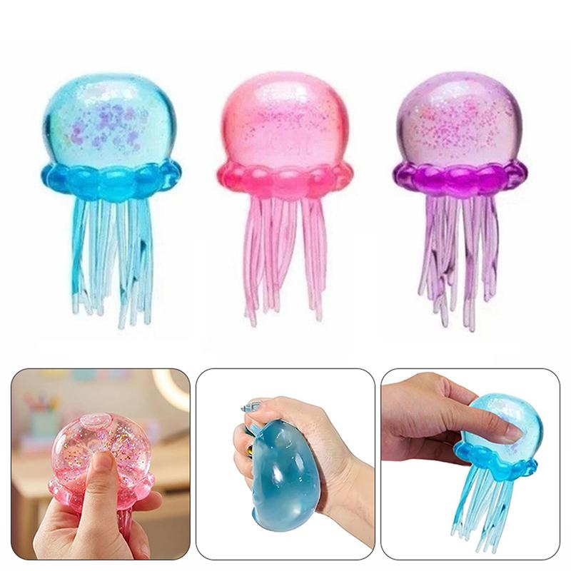 Jellyfish Squishy Fidget Toy Slow Rebound Squeeze Toy for Stress and Anxiety Relief Kids Classroom Office Decor