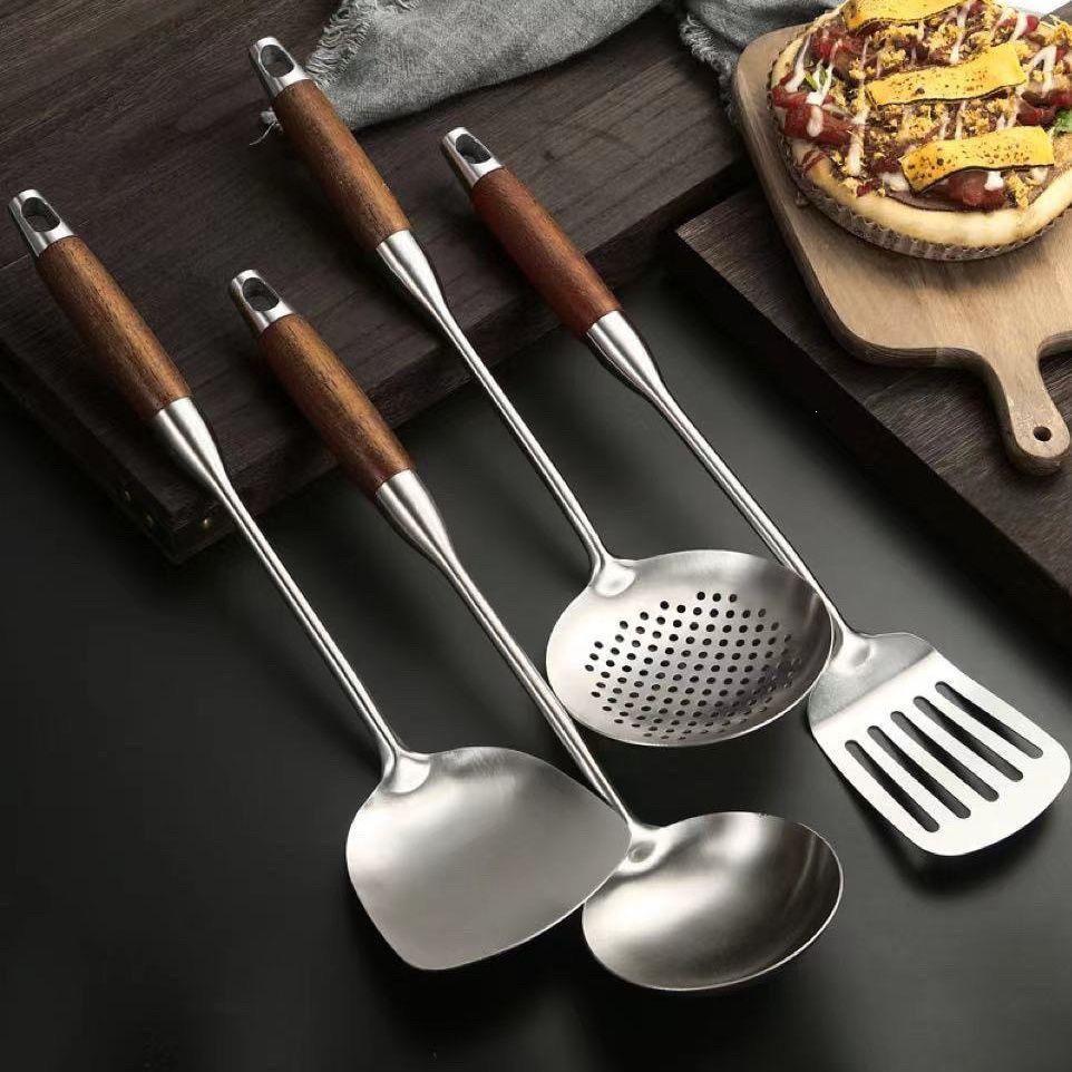 German Stainless Steel Multifunctional Kitchen Spoon: Colander, Ladle, Stir-Fry, Frying.
