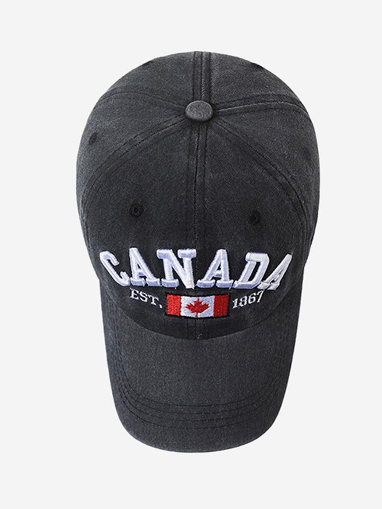 1 Unisex Outdoor Embroidered CANADA Baseball Cap - Adjustable, Sun-Protective & Casual, Ideal for Spring & Autumn Travel