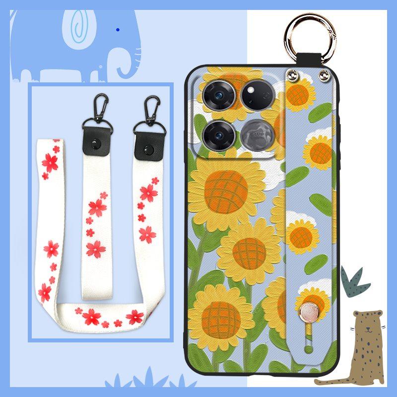 Back Cover Oil Painting Phone Case For OnePlus/1+Ace 5G Racing Edition Lanyard Waterproof Wristband Dirt-resistant Ring