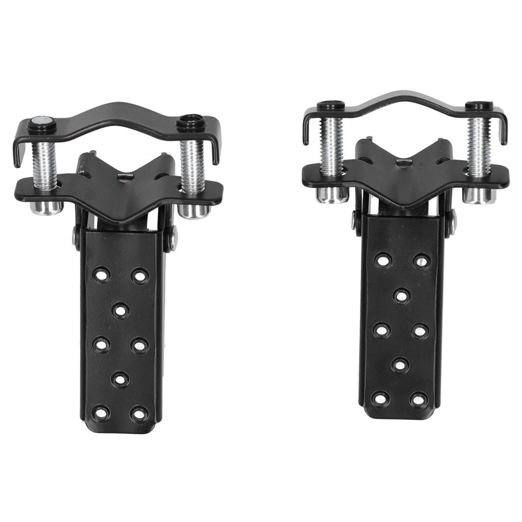 Foldable Footrest Foot Step Pegs Steel Pedal Black Universal for Retro Motorcycle ATV