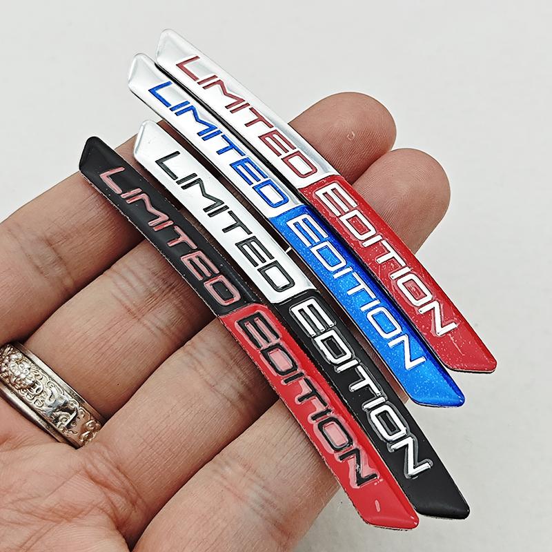 4pcs Aluminium Logo LIMITED EDITION Emblem Car Wheel Hub Stickers Tire Rim Decorative Strips Auto Exterior Universal Accessories