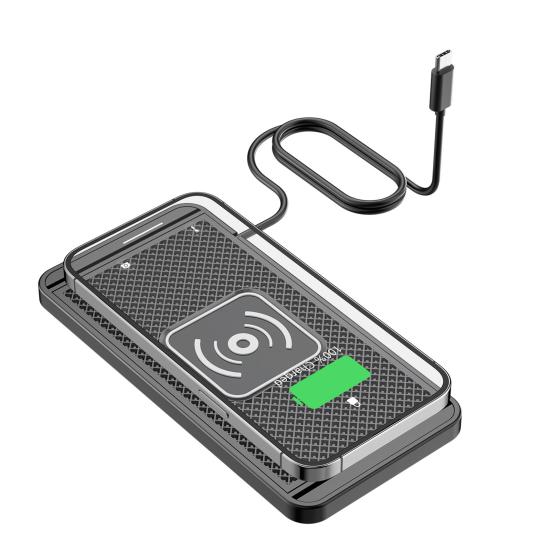 Wireless Car Charger Pad 20W Fast Charging Mat for Phone Non-Slip Cell Phone Charger Waterproof Anti-Slip Silicone Base Home Wireless Charging Pad