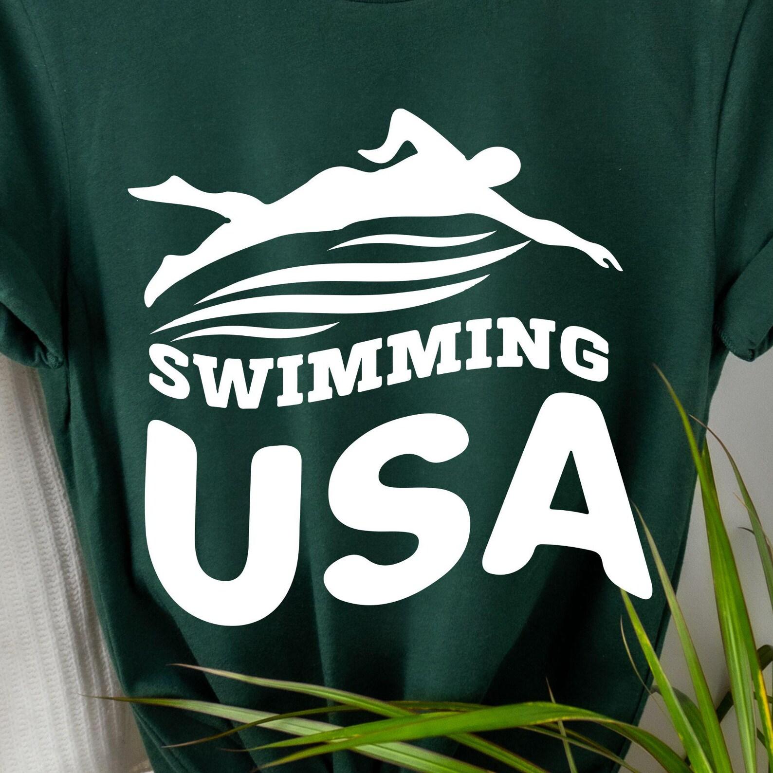 Swimming USA Tee | Swim Team Shirt, Swimmer Graphic T-Shirt, 8 colors S