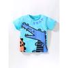 Boys' Pure Cotton Short-Sleeved T-Shirt Baby Blue Cartoon Crocodile New Summer Clothing Boys' Summer Baby Half-Sleeved Top 8
