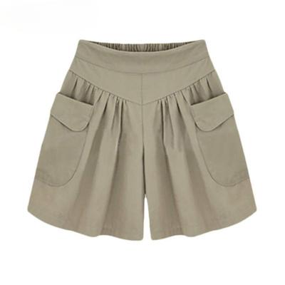 Moterims Madingi Vasariniai Laisvi Laisvalaikio Šortai Su Elastinga Juosta Paplūdimio Šortai Vienspalviai Kvėpuojantys Plačių Kojų Kelnės