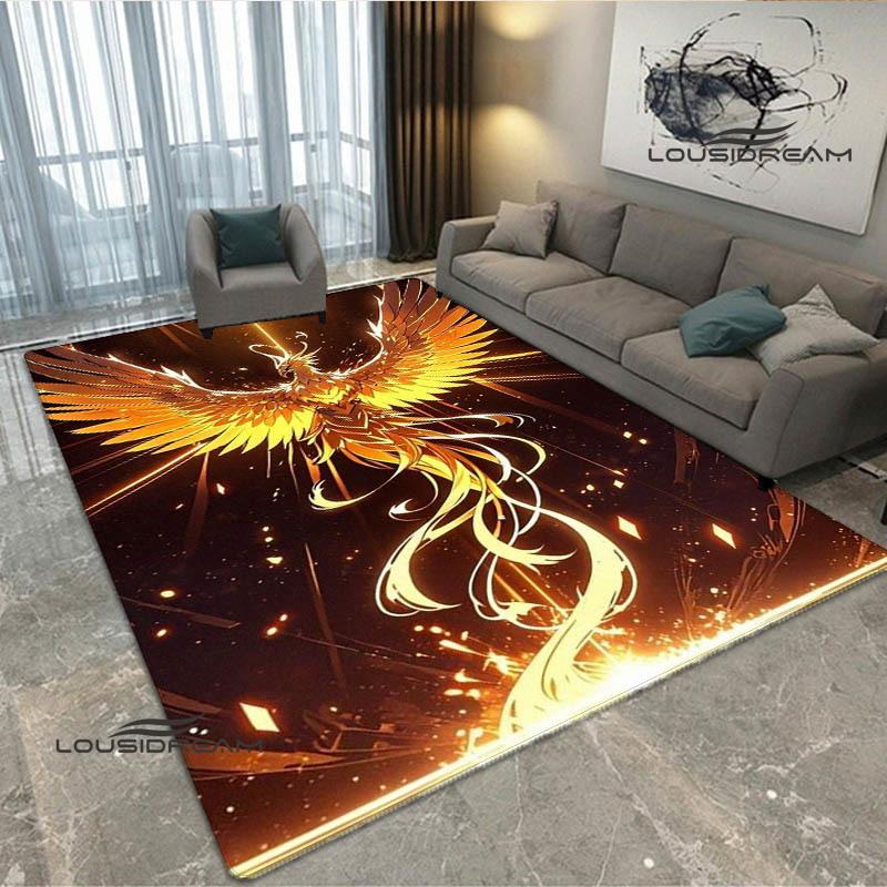 3D Phoenix Printed Carpet Kitchen Mats Non -slip Carpet Outdoor Carpets Area Rug Bedroom Decor Pink Room Decor Birthday Gift