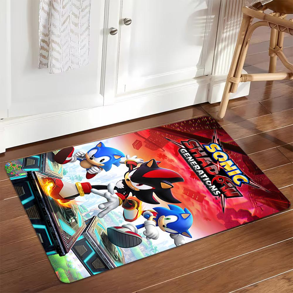 Sonic The Hedgehog Comic Art Print Decoration,Carpet,Living Room,Bedroom, Non-slip,Square rug