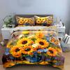 Sunflower-Themed Art For Home Decoration Exquisite Three-Piece Bedding Set Gift For Kids And Adults