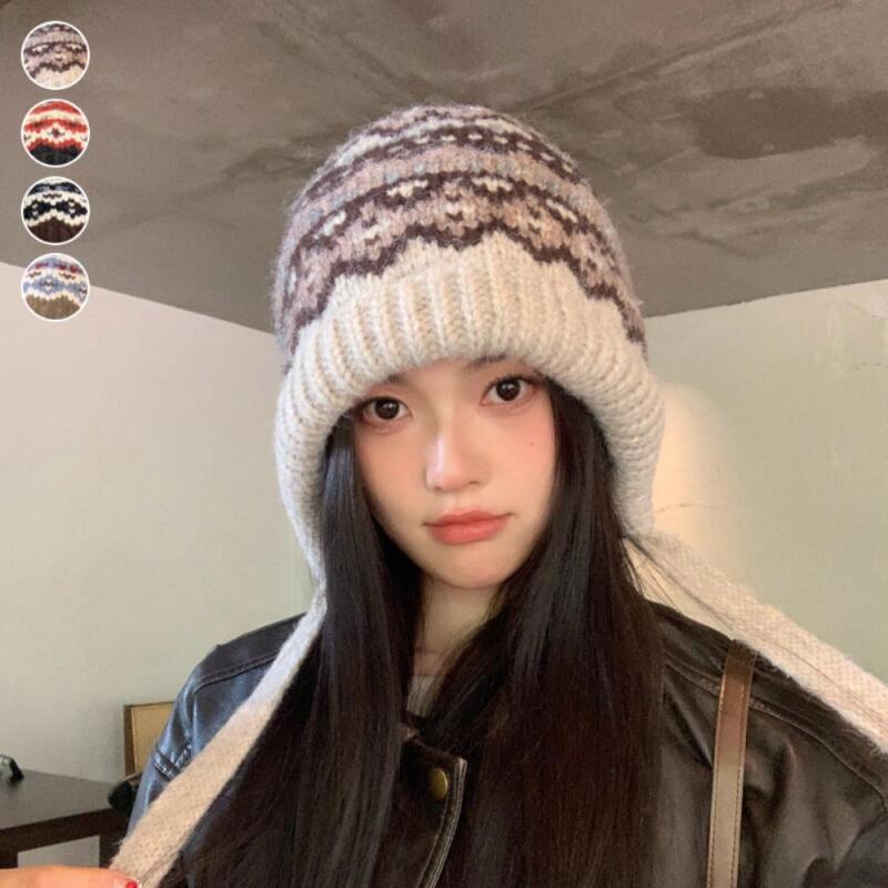 Women s Patterned Classic Sweater Strap Buckle C7895_Ivory