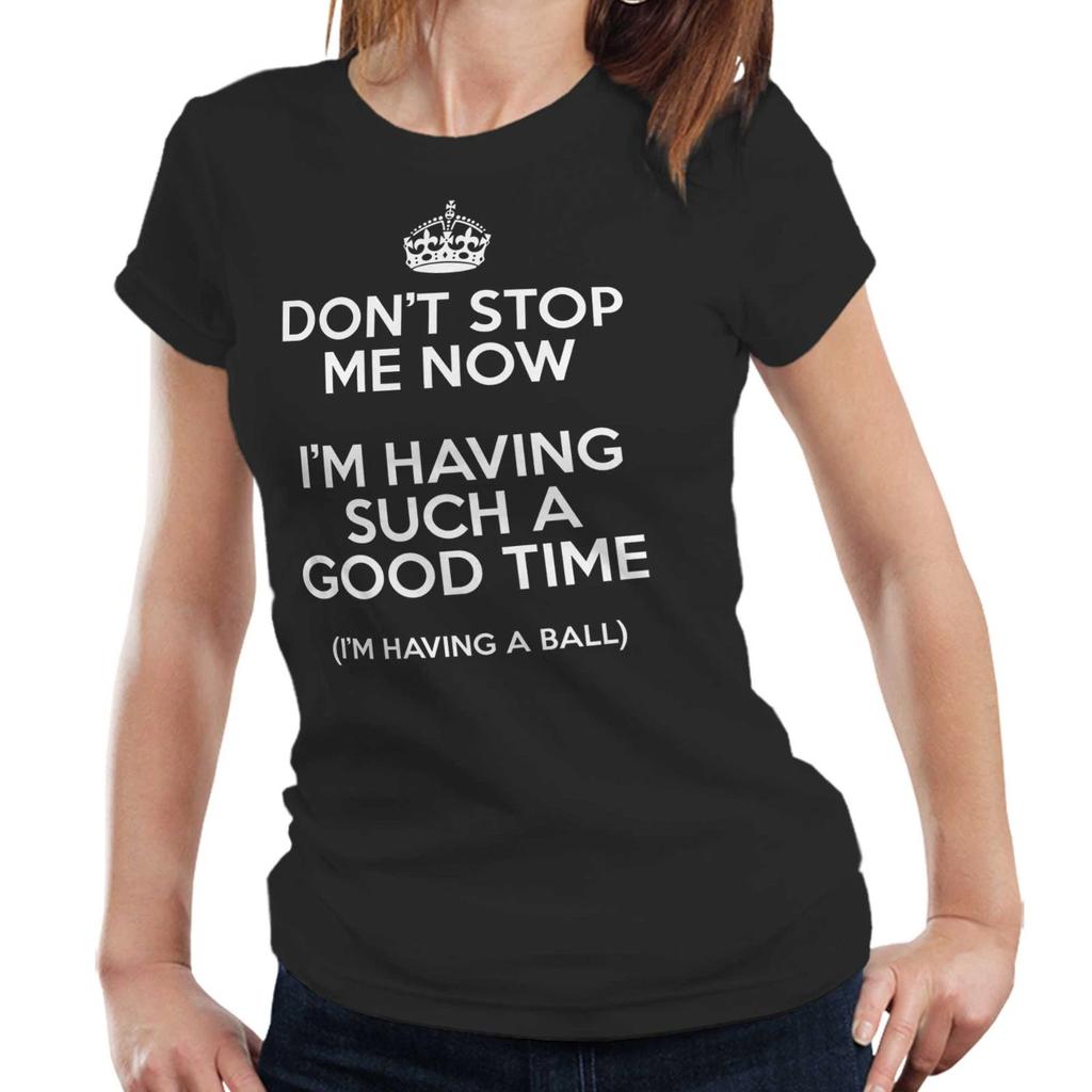 Musiktext T-Shirt Freddie Mercury Don't Stop Me Now Lustiges Damen-T-Shirt