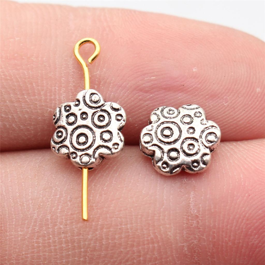 Twisted-Pattern Small-Hole Spacer Beads Mini Antique Bronze Silver Jewelry Making String Beads Separator