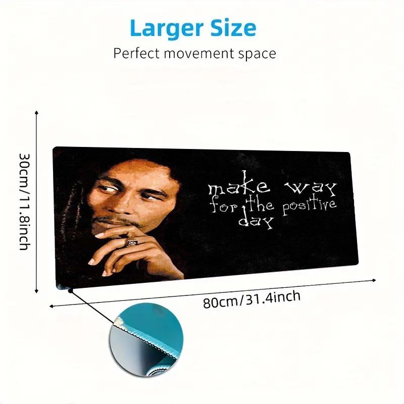 Bob Marley Poster Farbe Mauspads Großes Gaming Tischkissen Rutschfestes Laptop Tablet Großes Mauspads XXL Matte Mini PC Spielmatte Mit Verriegeltem Rand