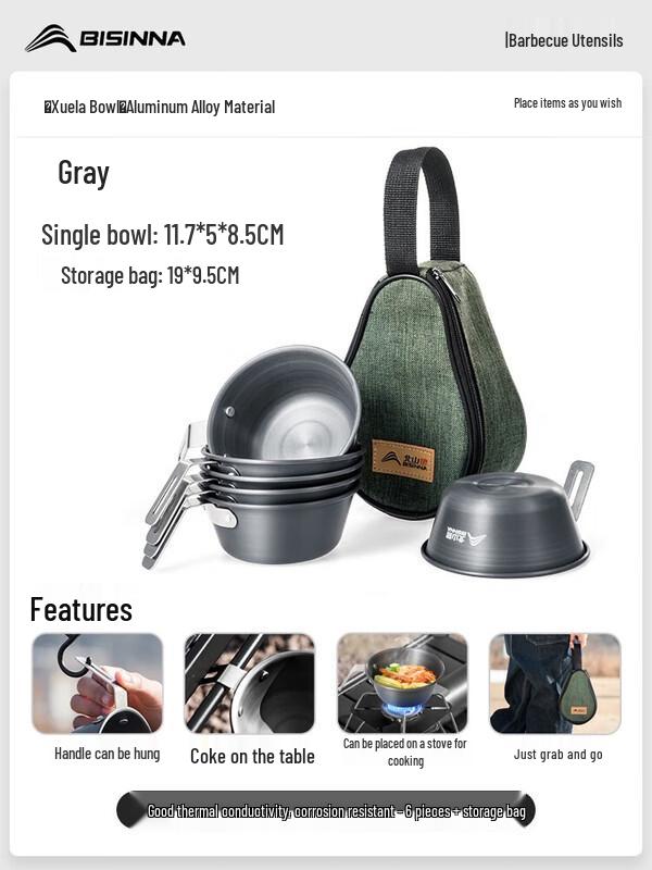 BSWolf Portable Camping Sierra Bowl Set with Storage Bag