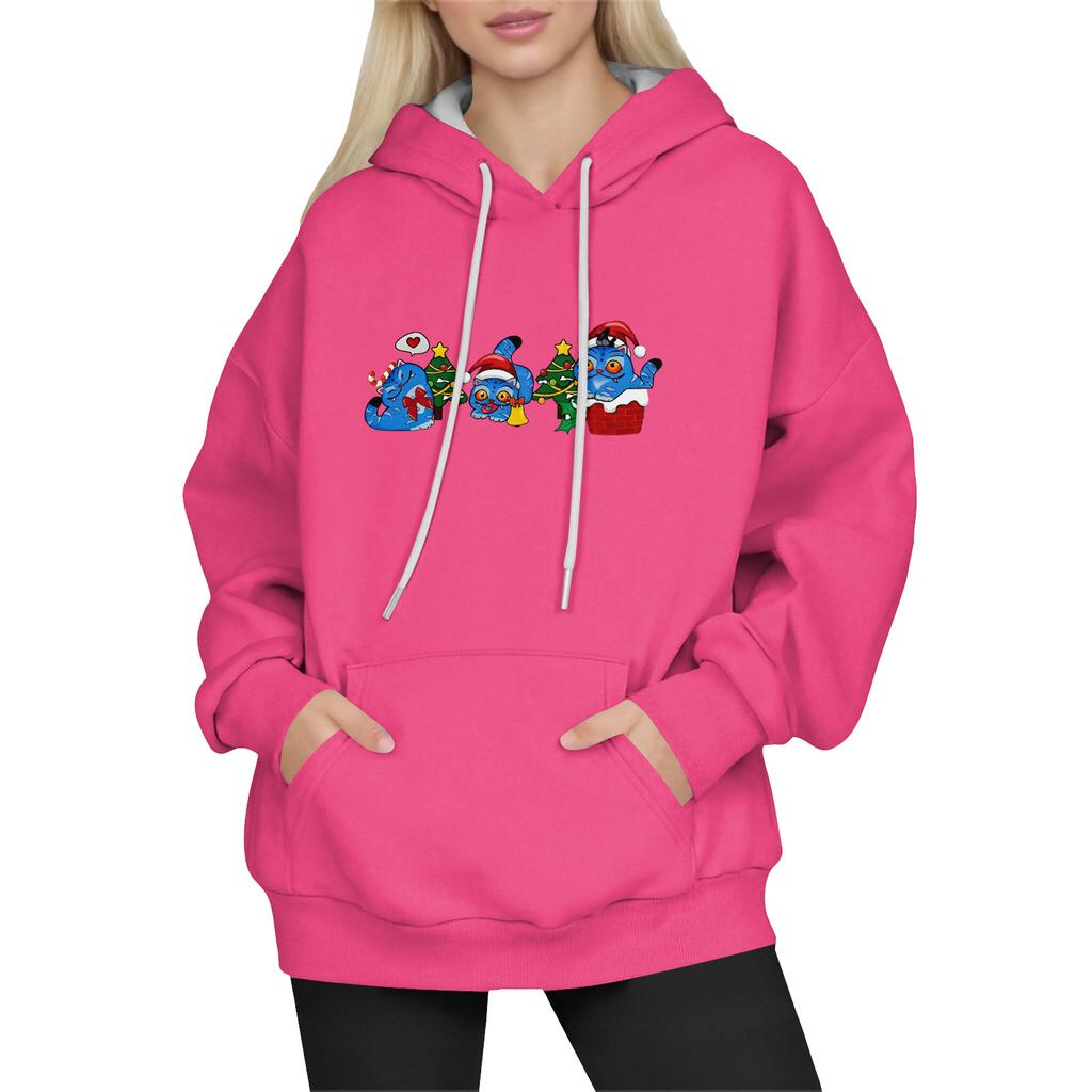 Women's Fashion Long-Sleeve Pullover Hoodie with Fun Movie-Inspired Prints