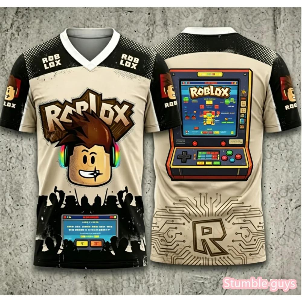 Cute Roblox Game Tee Tops For Boys Summer Casual Kids Girls Short Sleeve T-Shirt Anime Fashion Print Breathable Kids Wear