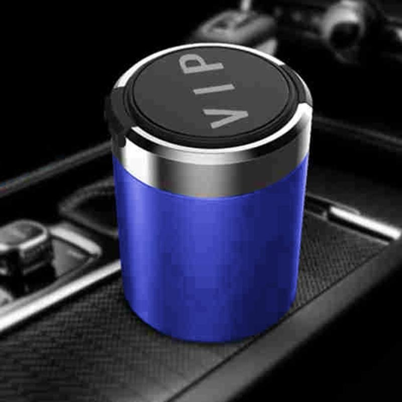 Compact Smokeless Ashtray Detachable Car Cigarette Ashtray with LED Light Car Trash Can for Most Car Cup Holder