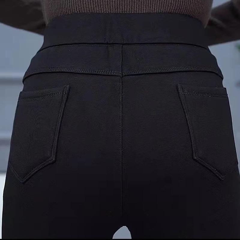 Black Leggings Women Autumn Winter Fit Slim Fit Thick Fleece Leg Pants Outer