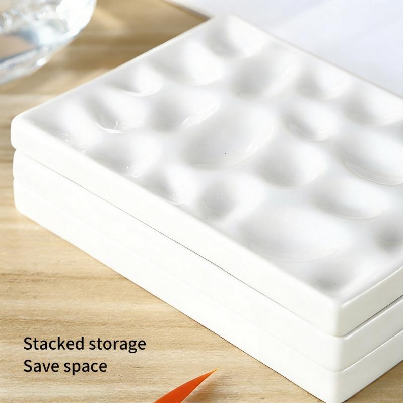 Easy Clean Children's Painting Palette Painting Dish Reusing Ceramic Color Mixing Tray Art Tool For Home School Use