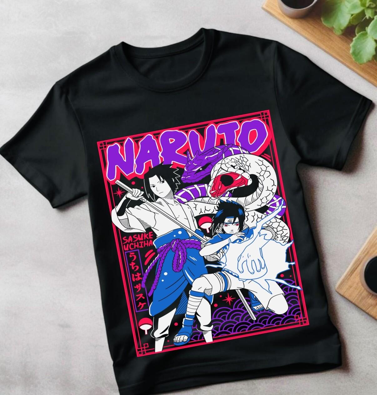 

Sasuke Uchiha T-Shirt Mens Womens Tees Top Naruto Jiraya Hinata Itachi Anime Horror Shirt gift anime M