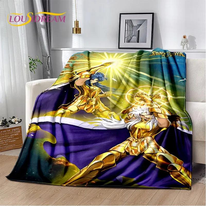 Cartoon Saint Seiya 3D Retro Soft Flannel Blanket for Beds Bedroom Sofa Picnic,Throw Blanket for Cover Outdoor Leisure Nap Gift