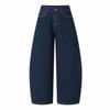 Autumn and winter new contrasting tannins original cow jeans women's loose wide-leg pants