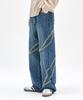 DECET Fringe Applique Wide Jeans Dcpt054Bluea