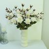 Retro Simulation Rose Flower 3 Head Fake Flowers Artificial Rose Branch  Outdoor Garden Decor